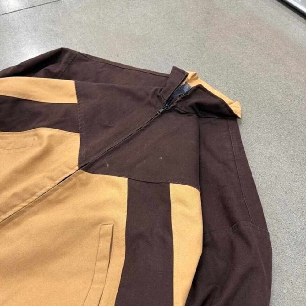 Vintage Bee Wild Men's Brown Western Yoke Color Block Rodeo Jacket XL - made USA